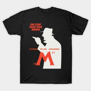 Noir Elegance: M - A City Searches for a Murderer - Peter Lorre Tribute Design T-Shirt